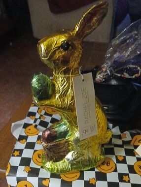 Rachel Zoe Gold Foil Chocolate Bunny - Festive Gold Easter Treat